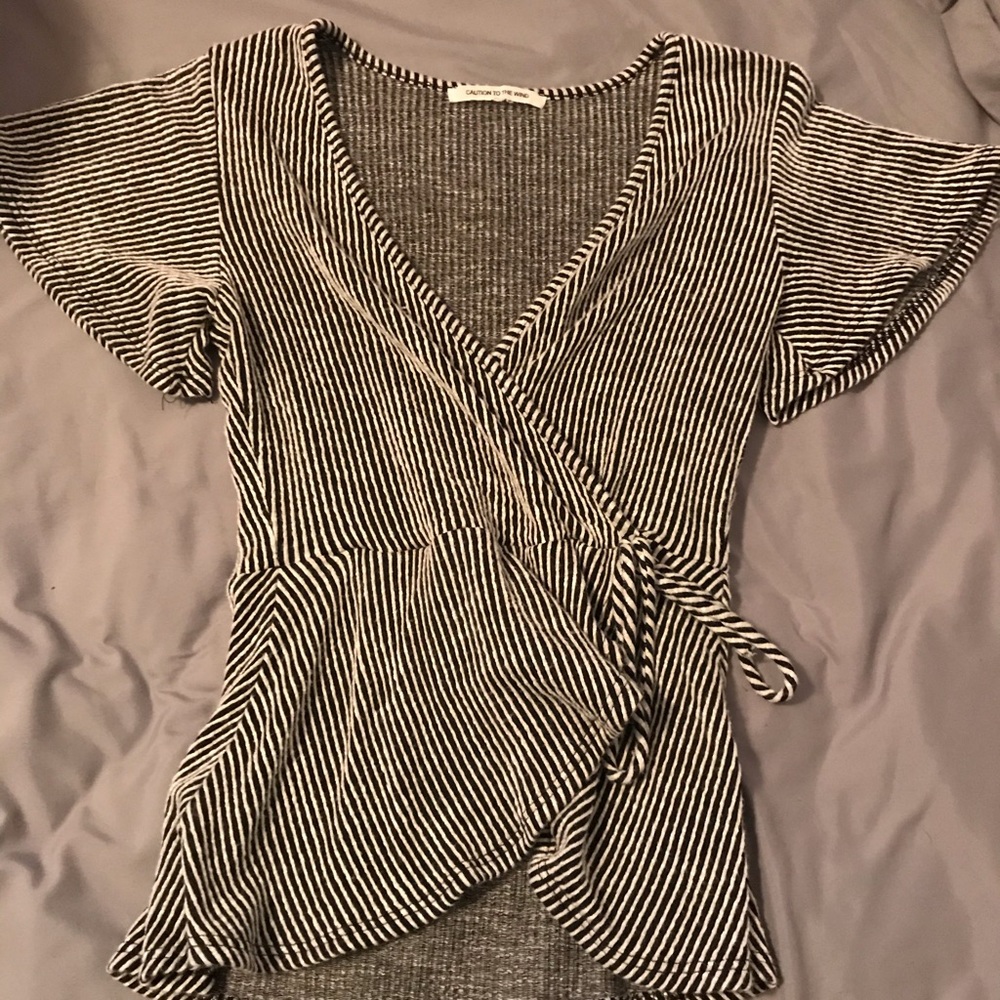 Striped textured shirt.